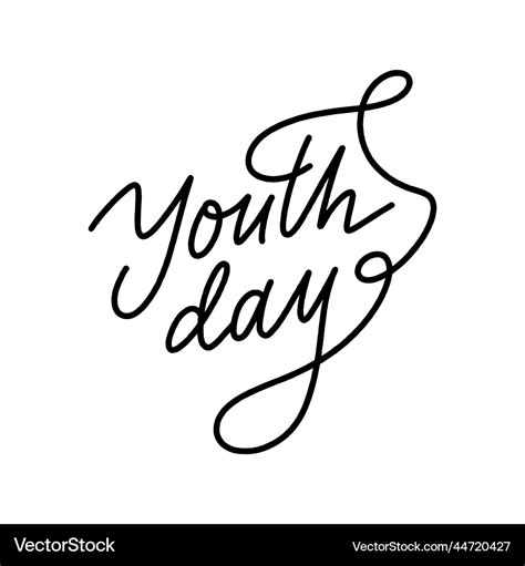 Youth Day Minimalist Calligraphy Lettering Hand Vector Image