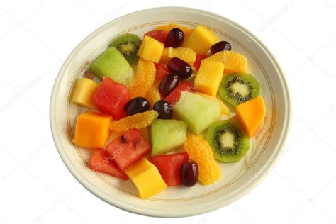 Healthy mixed fruit salad plate isolated Stock Photo by ©SRphotos 1886282