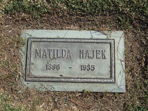 Tillie Matilda Hajek Find A Grave Memorial