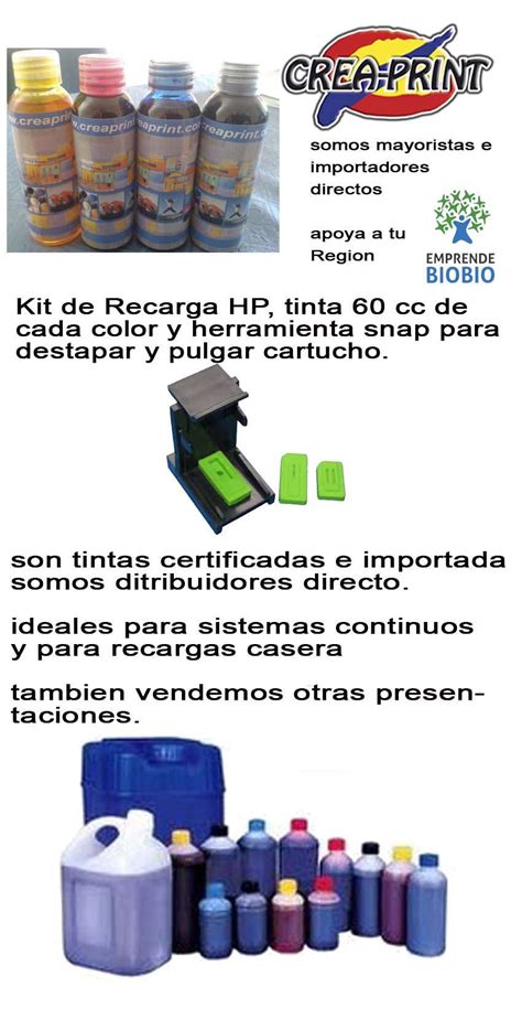 Kit Para Recarga De Cartuchos Hp Ml Por Color Snap Fill