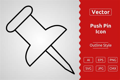 Vector Push Pin Outline Icon Design Graphic By Muhammad Atiq · Creative