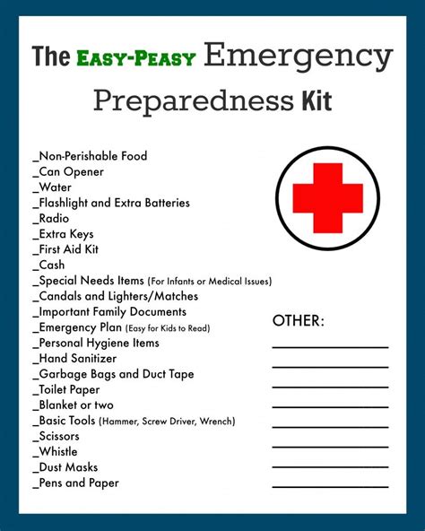 Emergency/Evacuation Preparedness Kit Free Printable Checklist! | The ...