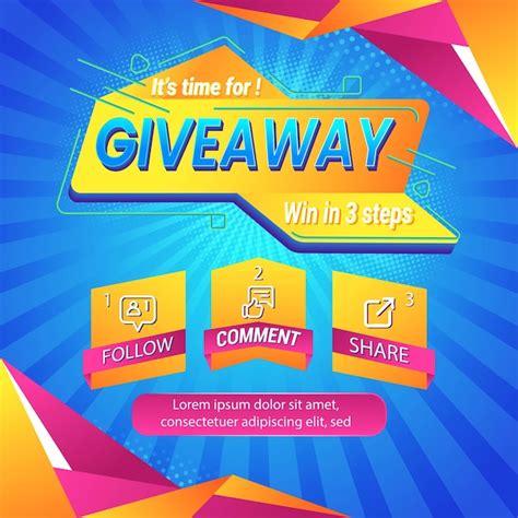 Premium Vector Giveaway Quiz Contest For Social Media Feed Template