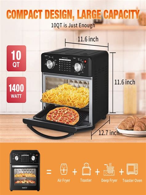 Sboly Air Fryer Toaster Oven Combo 4 Slice Toaster Convection Air Fryer Oven Warm Broil Toast