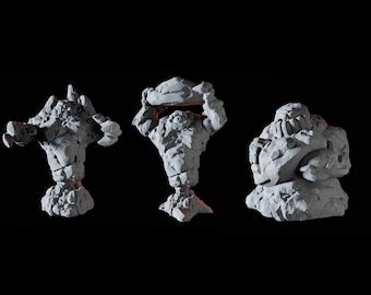 Basalt Earth Elemental Miniature High Quality Tabletop RPG 3D Printed