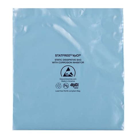 Static Dissipative Bags With Corrosion Inhibitor Without Zipper Blue