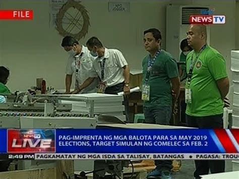 NTVL Pag Imprenta Ng Mga Balota Para Sa May 2019 Elections Target