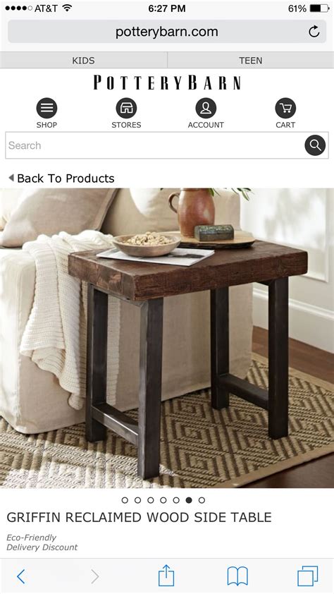 Distressed Side Table Living Room Pottery Barn Reclaimed Wood Side