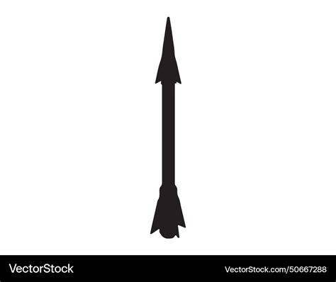 Military missile silhouette art Royalty Free Vector Image