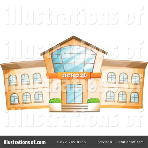 School Building Clipart #1345576 - Illustration by merlinul