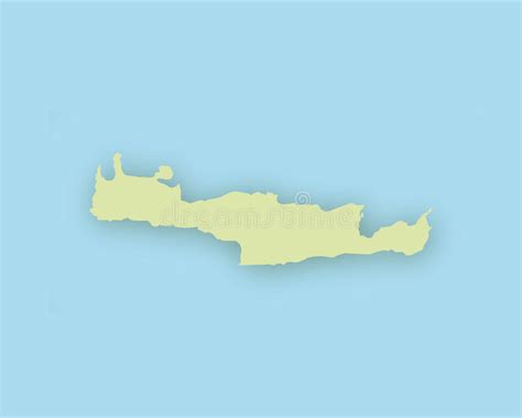 Mapa Da Creta Com Sombra Ilustração Do Vetor Ilustração De Creta