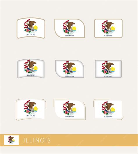 Premium Vector | Vector flags of illinois collection of illinois flags