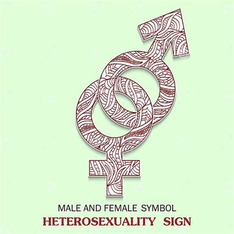 Symbol Of Heterosexuality Is Interlocked Female And Male Sign With A