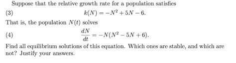 Solved Suppose That The Relative Growth Rate For A Chegg