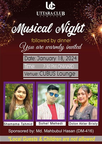 Upcoming Events The Uttara Club Limited