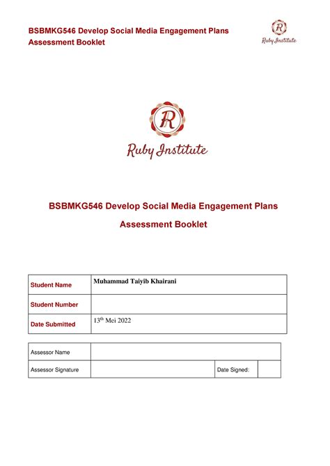 Assignment Task 1 Bsbmkg 546 BSBMKG546 Develop Social Media