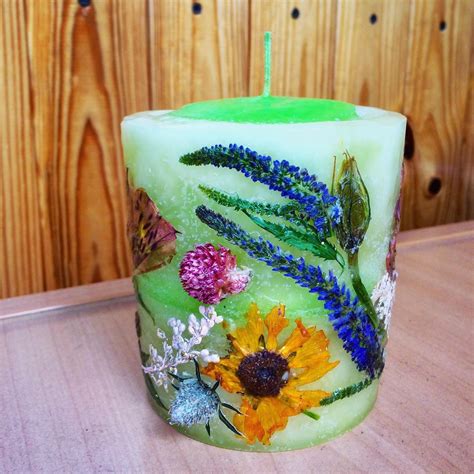 Свечи с сухоцветами своими руками | oblacco