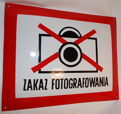 Zakaz Fotografowania Tablica Emaliowana Prl Nowa