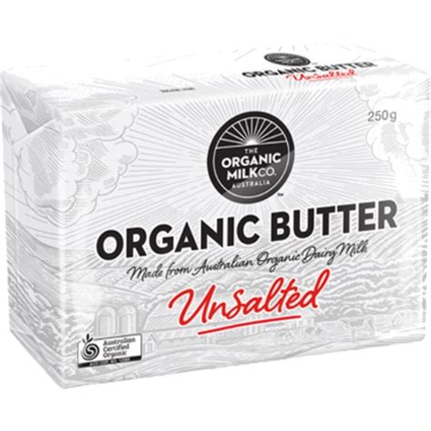 The Organic Milk Co Butter Organic Unsalted 250g Adelaide S Finest