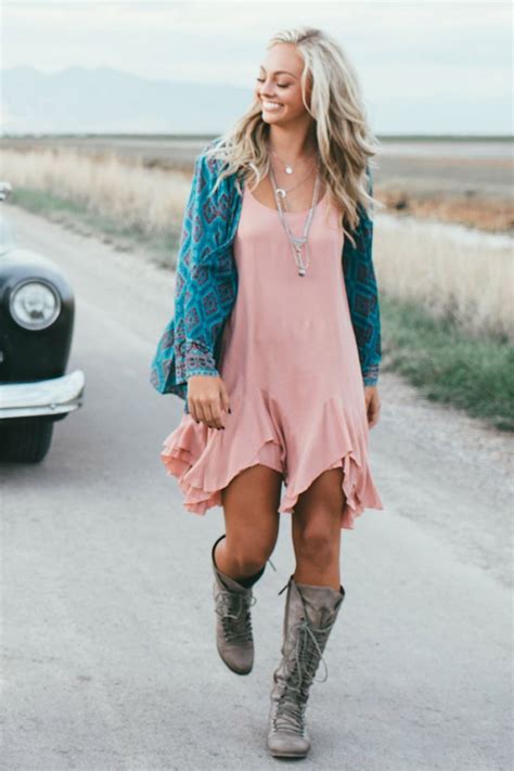 Boho Ruffle Dress Clothes Fashion Boho Fashion Dresses With Cowboy Boots