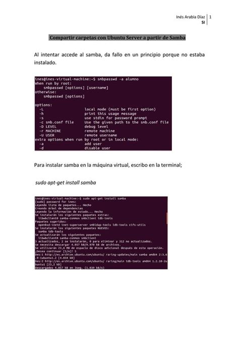 01 Compartir Carpetas Con Ubuntu Server A Partir De Samba PDF