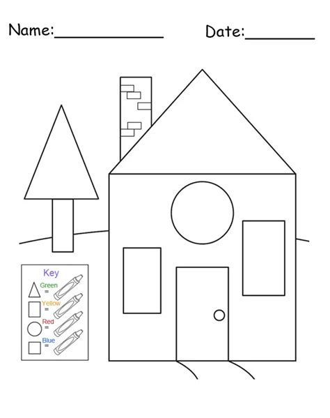 Free Printable House Shapes Worksheet