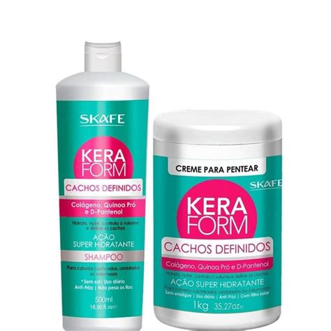 Skafe Keraform Shampoo Cachos Definidos Ml E Creme Para Pentear Kg