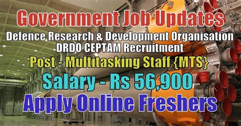 DRDO CEPTAM Recruitment 2020 For 1817 Multitasking Staff Posts Apply