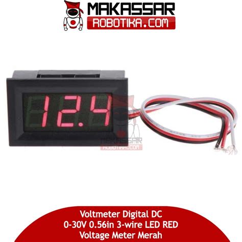 Merah Dc V In Wire Red Led Digital Voltmeter Voltage Meter