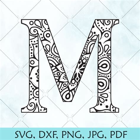 M Mandala Letter SVG / Monogram Mandala M SVG / Letter M SVG - Etsy Canada