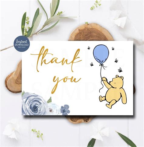 Winnie The Pooh Thank You Cards Classic Pooh Thank You Notes Etsy