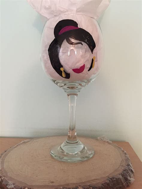 Mulan Hand Made Wine Glass Glass Painting Glass Paint And Sip