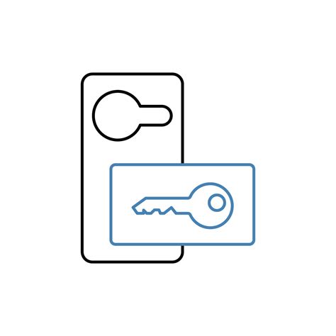 Key card concept line icon. Simple element illustration. Key card concept outline symbol design ...