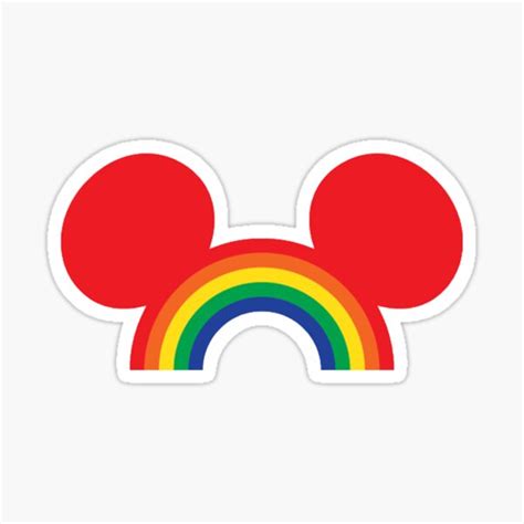 Rainbow Ears Sticker For Sale By Disneyboy7 Redbubble