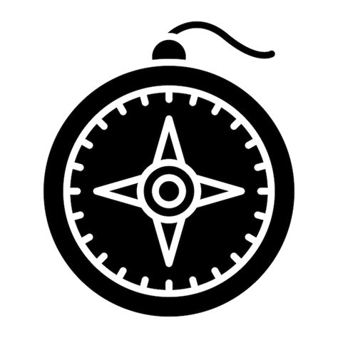 Premium Vector Compass Glyph Solid Black Illustration