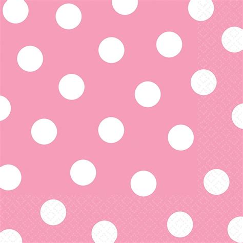 New Pink Polka Dot Lunch Napkins - 16 Pack | BIG W