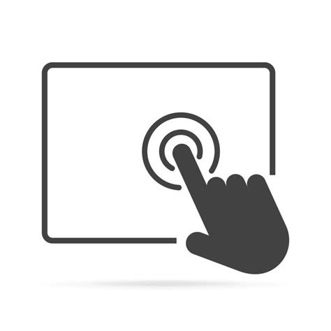 Touch Screen Tablet Sign Icon Tablet Screen With Hand 2192014 Vector