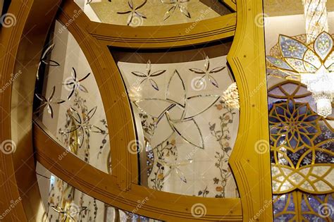 The Decorative Glass Door Of Inner Courtyard Of Sheikh Zayed Grand