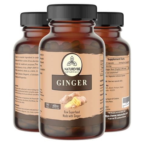 Organic Ginger Capsules Veg Capsules Naturevibe Botanicals