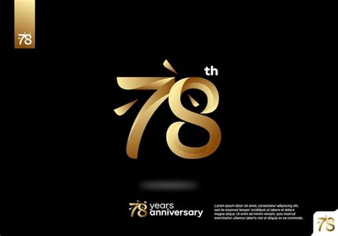 Premium Vector Number 78 Gold Logo Icon Design 78th Birthday Logo