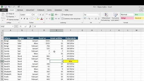 Hur Du Skapar Ett Makro I Microsoft Excel YouTube