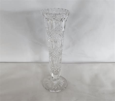 Heavy Pressed Glass Bud Vase 6 12 Inch Etsy