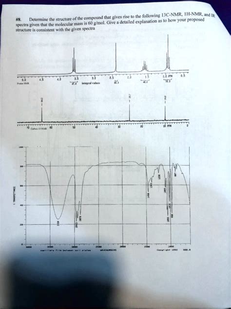 Solved That Gives Rise To The Following 13c Nmr Ih Nmr And Ir Determine The Structure Of The