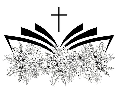 Bible With Flowers Png Open Bible Cross And Bible Bible Book