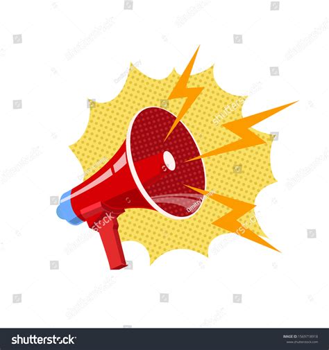 Bullhorn Red Megaphone Vector Illustration Pop Stock Vector Royalty Free 1569718918 Shutterstock