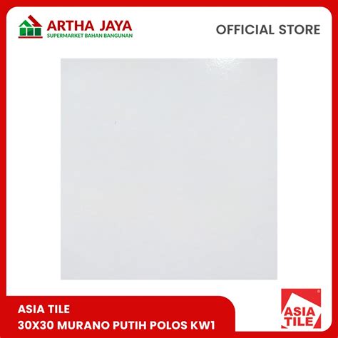 Jual Asia Tile Keramik Lantai X Murano Putih Polos Kw Floor Tile