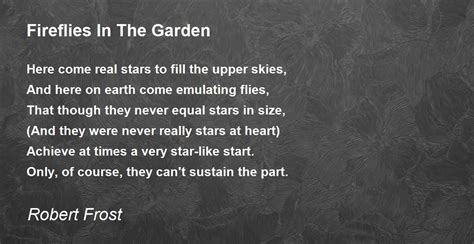 Fireflies In The Garden Fireflies In The Garden Poem By Robert Frost