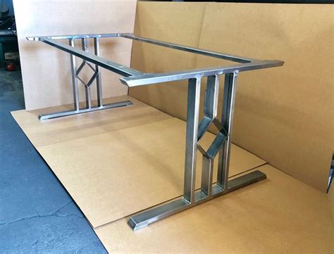 Design Dining Table Base Three Bars With Diamond Set Of Steel Steel