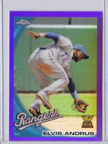 2010 Topps Chrome Purple Refarctor Elvis Andrus 87 Texas Rangers 445