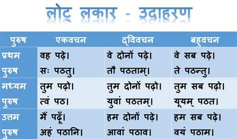 लोट् लकार आज्ञार्थक वाक्य उदाहरण अर्थ संस्कृत